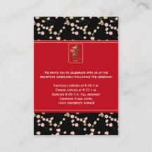 Tarjeta de envoltorio de flores de cerezo negras y