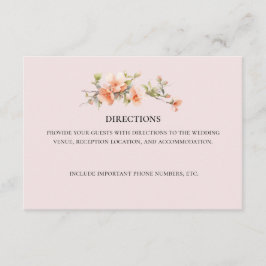 Recepción Tarjeta de envoltorio de instrucciones de bodas de