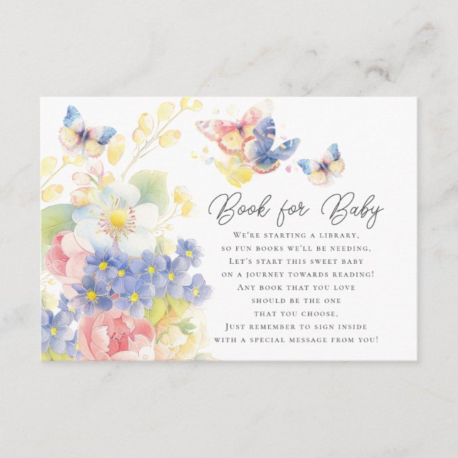 Recepción Tarjeta de envoltorio de mariposa en el jardín par (Anverso)