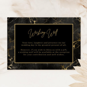 Recepción Tarjeta de envoltorio de regalo de oro negro para 