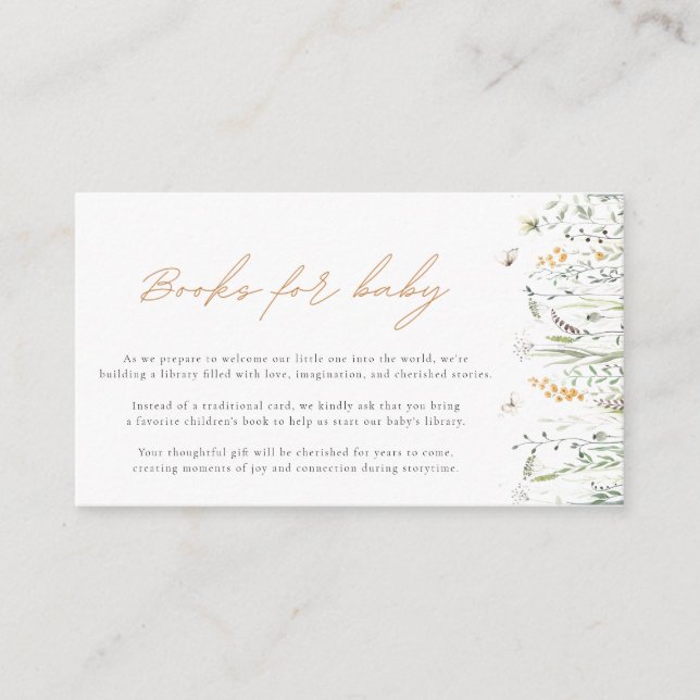 Recepción Tarjeta de envoltorio de solicitud de libro floral (Anverso)