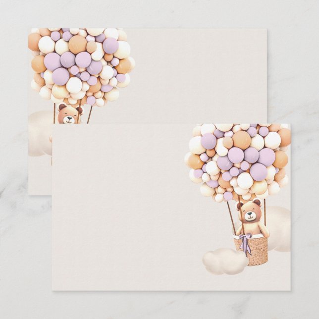 Recepción Tarjeta de envoltorio en blanco para los globos de (Anverso / Reverso)