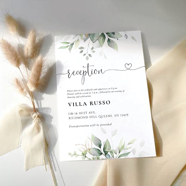 Recepción Tarjeta de envoltorio Eucalyptus Leaf Wedding (Subido por el creador)
