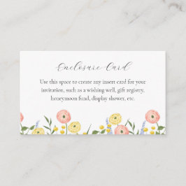 Recepción Tarjeta de envoltorio floral de color acuático rom