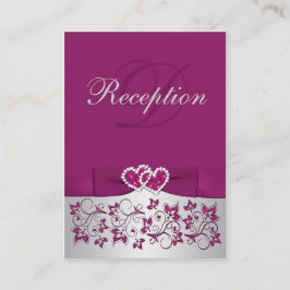 Recepción Tarjeta de envoltorio floral RIBBON Purple Silver 