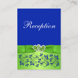 Recepción Tarjeta de envoltorio floral verde, azul RIBBON IM