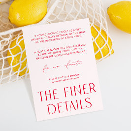 Recepción Tarjeta de envoltorio Mínimo Simple De Color Rosa 