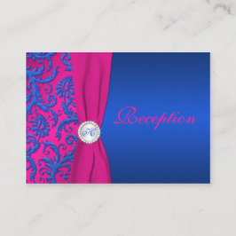 Recepción Tarjeta de envoltorio Monograma Cobalto y Fuchsia 