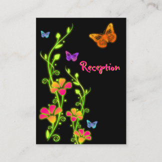 Recepción Tarjeta de envoltorio Neon Butterflies & Flowers
