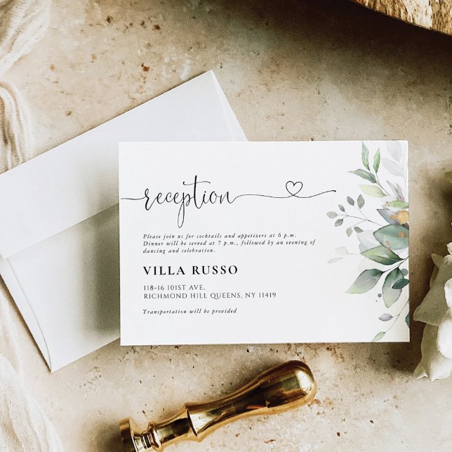Recepción Tarjeta de envoltorio para Boda de hoja Eucalyptus (Subido por el creador)