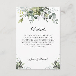 Recepción Tarjeta de envoltorio para detalles de color de ag