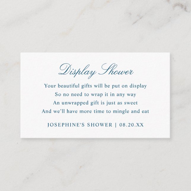 Recepción Tarjeta de envoltorio para Personalizado de ducha  (Anverso)