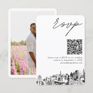 Recepción Tarjeta de envoltorio pequeña RSVP QR Code de la b