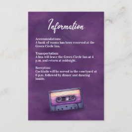 Recepción Tarjeta de envoltorio púrpura de cinta retro