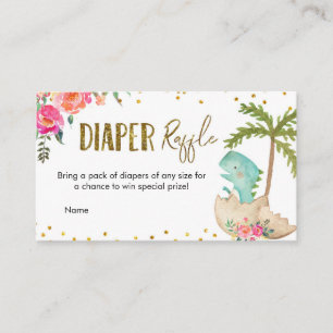 Recepción Tarjeta de envoltorio Raffle de Diaper de Dinosaur