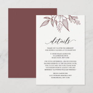 Recepción Tarjeta de envoltorio rojo Boda floral elegante si