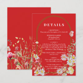 Recepción Tarjeta de envoltorio rojo de flor silvestre de ve