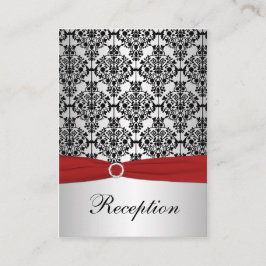 Recepción Tarjeta de envoltorio rojo, plateado, negro de RIB