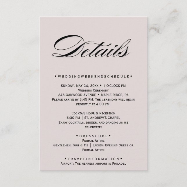 Recepción Tarjeta de envoltorio Rubor Mauve Floral blanca (Anverso)