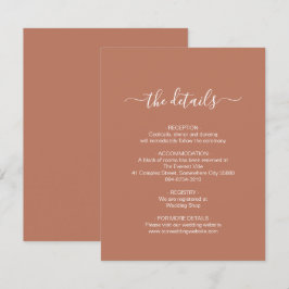 Recepción Tarjeta de envoltorio simple de terracota