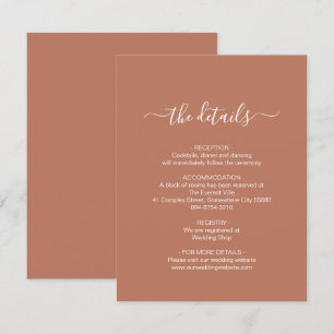 Recepción Tarjeta de envoltorio simple de terracota