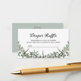 Recepción Tarjeta de envoltorio Teddy Bear Greenery Diaper R