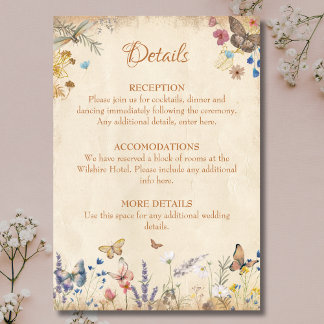 Recepción Tarjeta de envoltorio vintage Boho Butterfly Garde