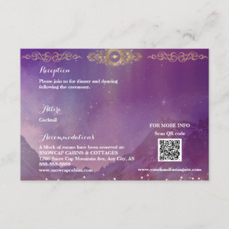 Recepción Tarjeta de envoltorio Violet Sky Gold Moon