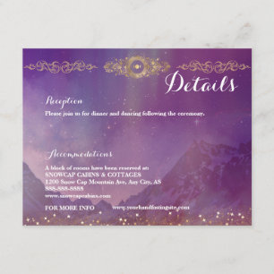 Recepción Tarjeta de envoltorio Violet Sky Gold Moon