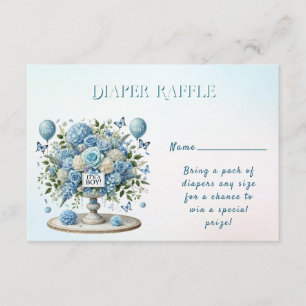 Recepción Tarjeta de envoltura Baby Shower Blue Floral Vase