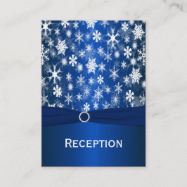 Recepción Tarjeta de envoltura Blue and White Snowflakes