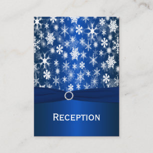 Recepción Tarjeta de envoltura Blue and White Snowflakes