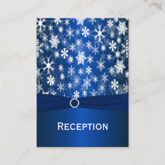 Recepción Tarjeta de envoltura Blue and White Snowflakes