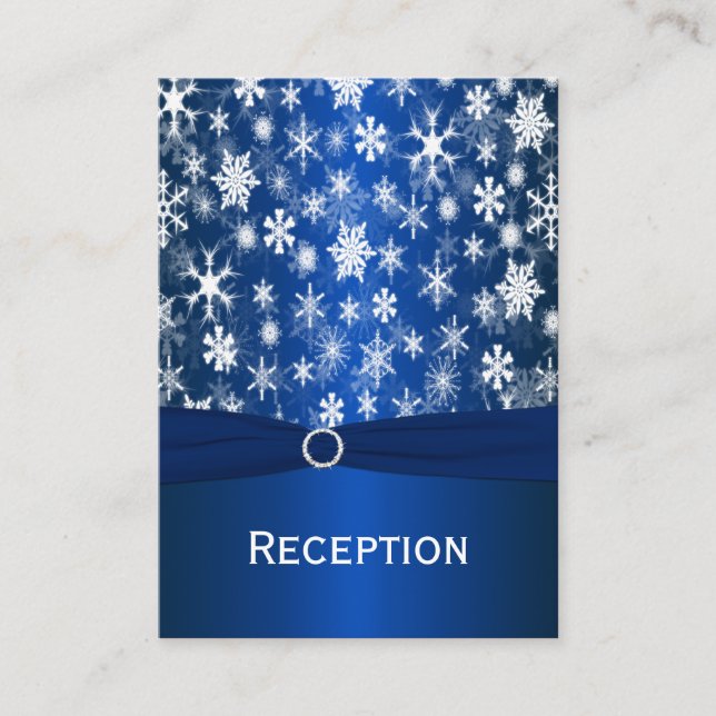 Recepción Tarjeta de envoltura Blue and White Snowflakes (Anverso)