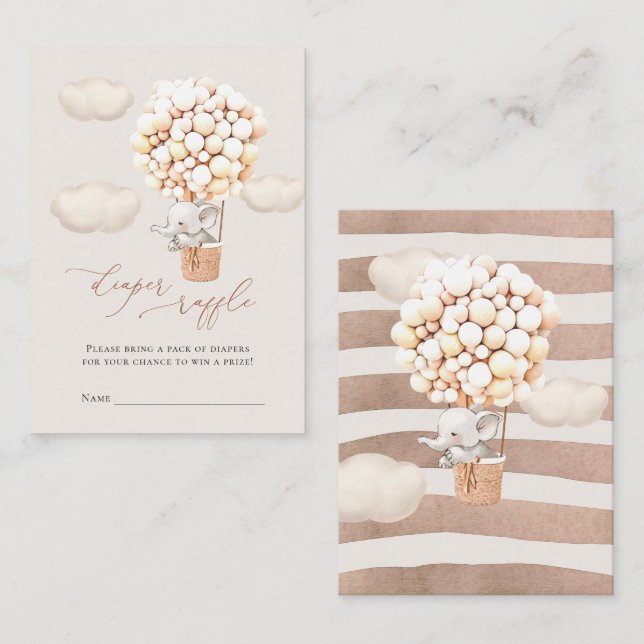 Recepción Tarjeta de envoltura de boletos para pañales elefa (Anverso / Reverso)