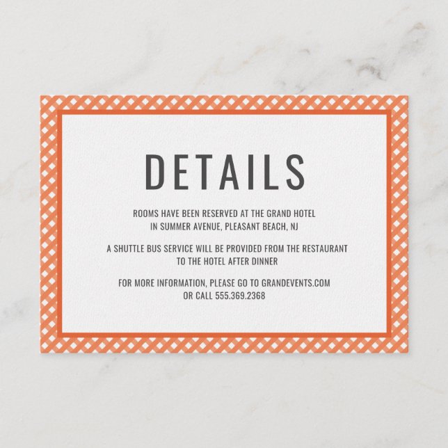 Recepción Tarjeta de envoltura de camarón (Anverso)