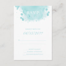 Tarjeta de envoltura de color turquesa RSVP