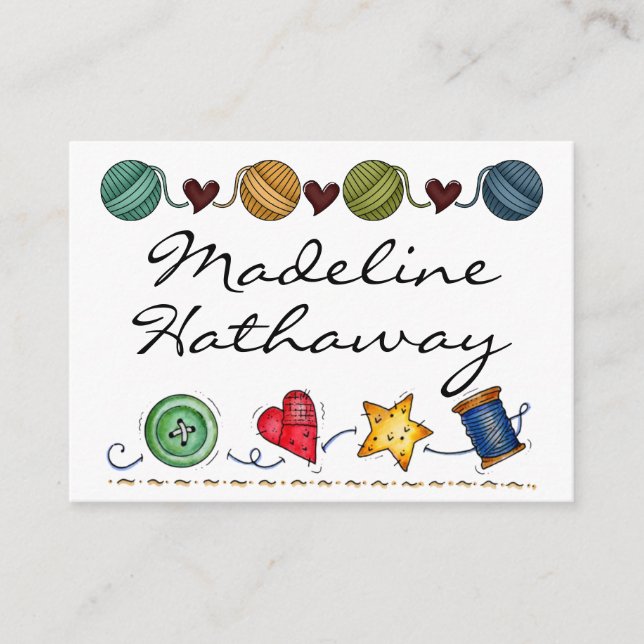 Recepción Tarjeta de envoltura de costura / punto / etiqueta (Anverso)