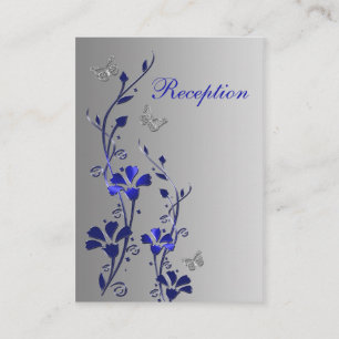Recepción Tarjeta de envoltura de mariposas florales azules