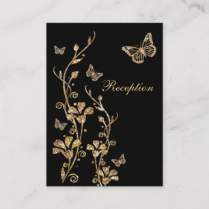 Recepción Tarjeta de envoltura de mariposas florales de colo