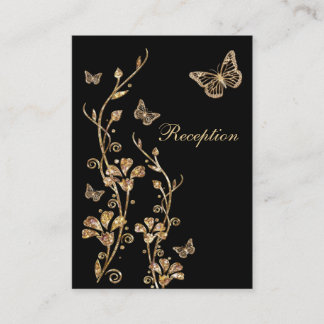 Recepción Tarjeta de envoltura de mariposas florales de colo