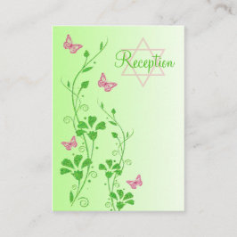 Recepción Tarjeta de envoltura de mariposas florales rosas y