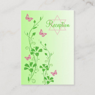 Recepción Tarjeta de envoltura de mariposas florales rosas y