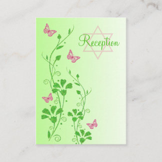 Recepción Tarjeta de envoltura de mariposas florales rosas y