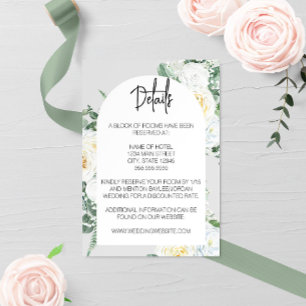 Recepción Tarjeta de envoltura floral blanca Bloom