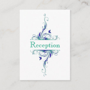 Recepción Tarjeta de envoltura floral Blue Green White Aqua