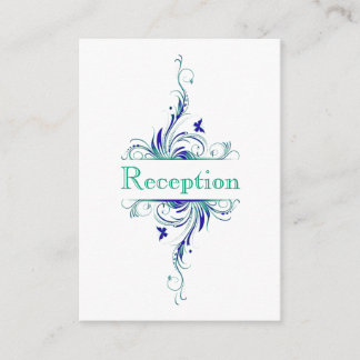 Recepción Tarjeta de envoltura floral Blue Green White Aqua