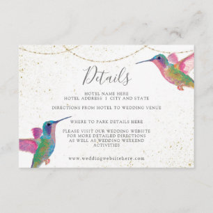 Recepción Tarjeta de envoltura Floral Hummingbirds