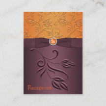 Tarjeta de envoltura floral morada y mangerina