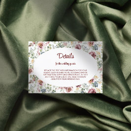 Recepción Tarjeta de envoltura para boda de flores romanas p